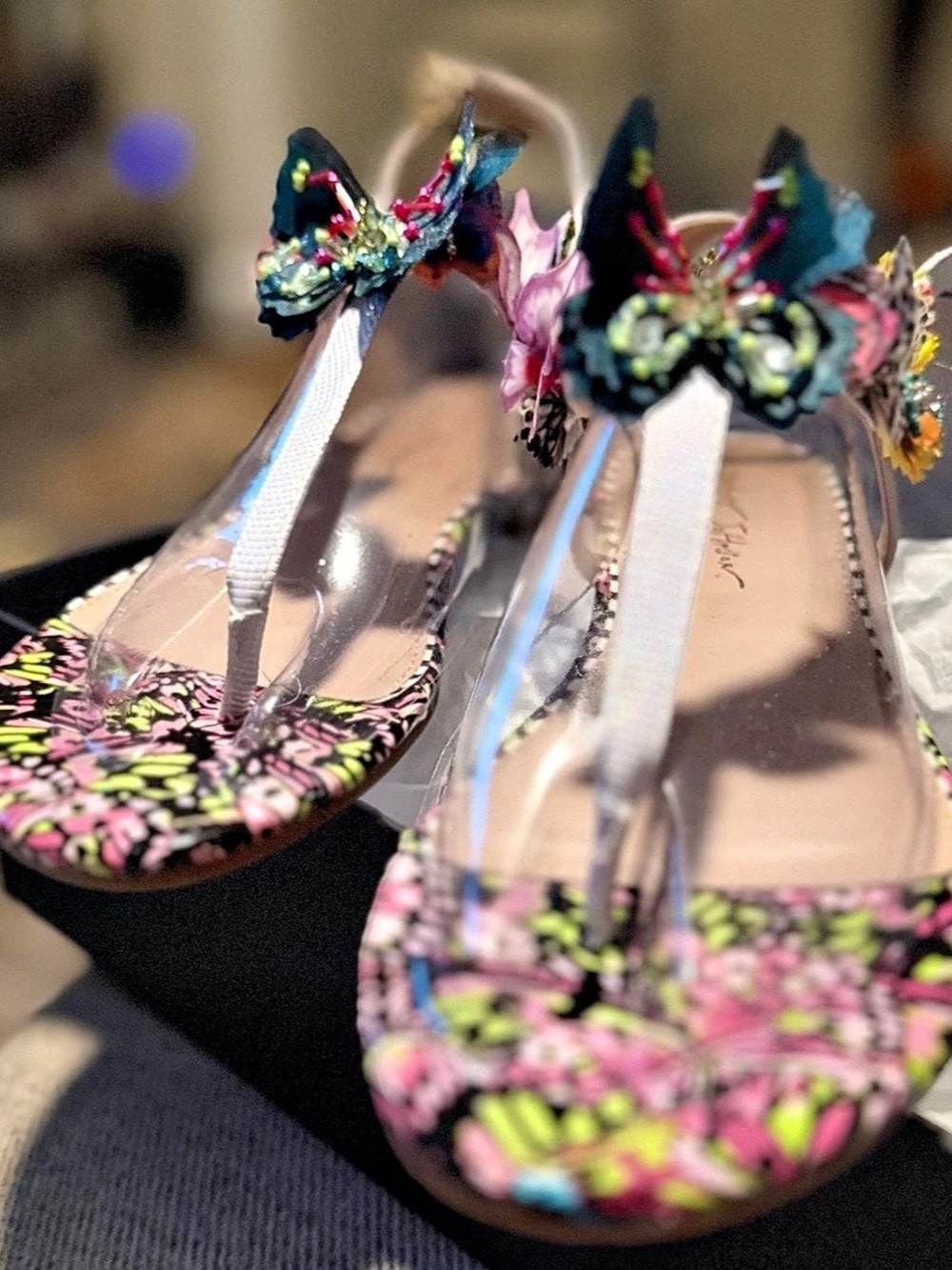 Betsey Johnson, brand new with original box. Beautiful embellished butterfly san